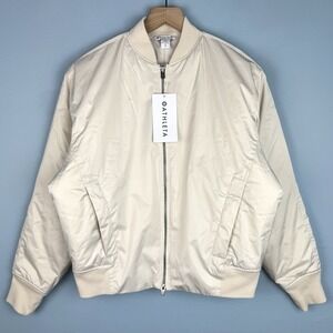 NEW Athleta Sateen Bomber Cream Zip Jacket Women's Size Small‎ S Casual Coat